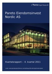 Pareto Eiendomsinvest Nordic AS - Pareto Project Finance