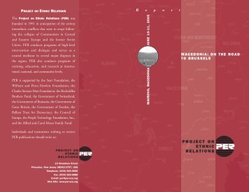 PER Mavrovo Report-9-16-05 - Project on Ethnic Relations