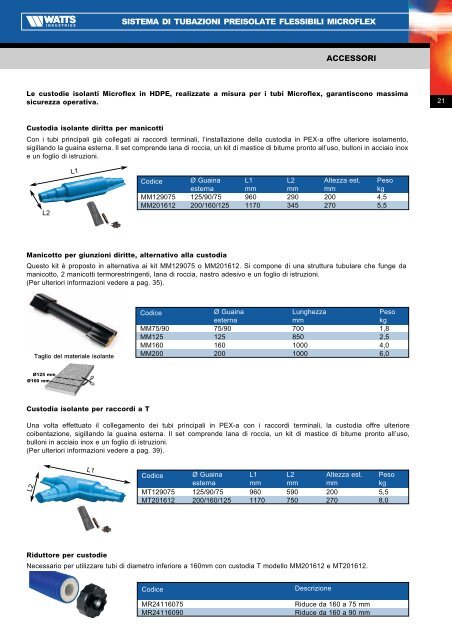 Sistema di tubazioni preisolate flessibili ... - WATTS industries