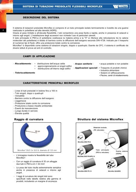 Sistema di tubazioni preisolate flessibili ... - WATTS industries