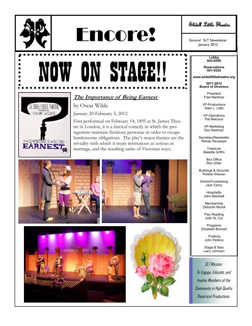 2012-1 January - Slidell Little Theatre