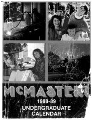 1988/1989 - Office of the Registrar - McMaster University