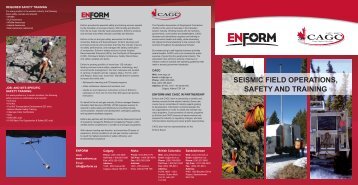 seismic field operations, safety and training - Canadian Association ...
