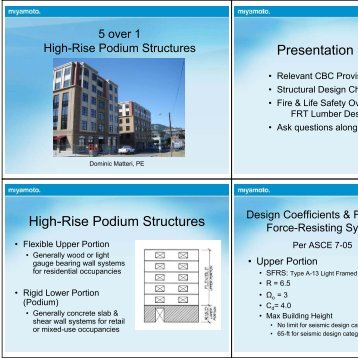 Presentation Summary High-Rise Podium Structures - WoodWorks