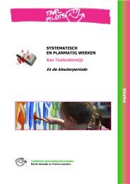 Systematisch en planmatig werken in de kleuterperiode