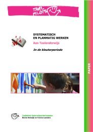 Systematisch en planmatig werken in de kleuterperiode