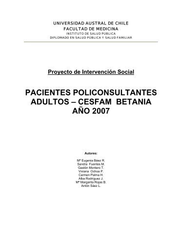 Pacientes policonsultante Adultos CESFAM Betania - Facultad de ...