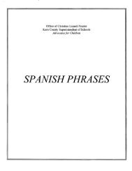 SPANISH PHRASES - Kern County Superintendent of Schools