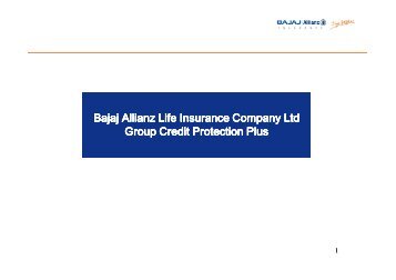 Bajaj Allianz Life Insurance Company Ltd Group Credit Protection ...