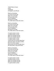 I Shall Wear a Crown Lyrics Traditional Arranged ... - Pine Lake Music