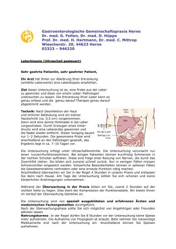 Leberbiopsie - Gastroenterologische Gemeinschaftspraxis Herne