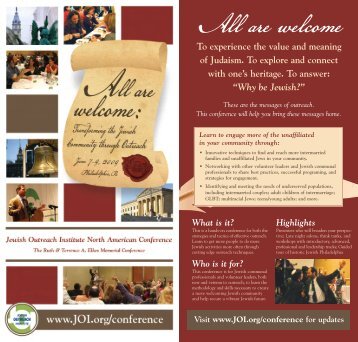 Conference Brochure - The Jewish Outreach Institute