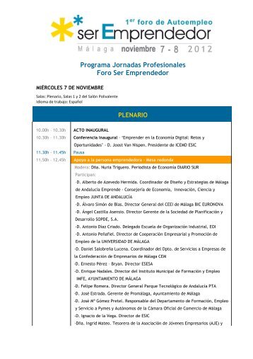 Programa - Asociación de Jóvenes Empresarios