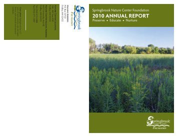 2010 ANNUAL REPORT - Springbrook Nature Center