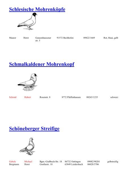 Das Züchter- und Rasseverzeichnis des Verbandes Bayerischer ...