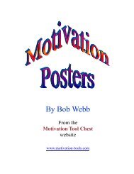 By Bob Webb - Motivation Tool Chest