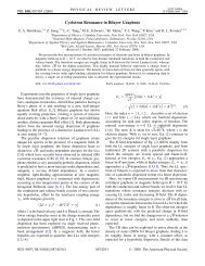 Cyclotron Resonance in Bilayer Graphene - Kim Group Home Page