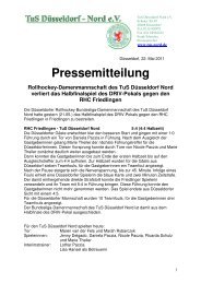 Pressemitteilung Rollhockey-Damenmannschaft des TuS ...