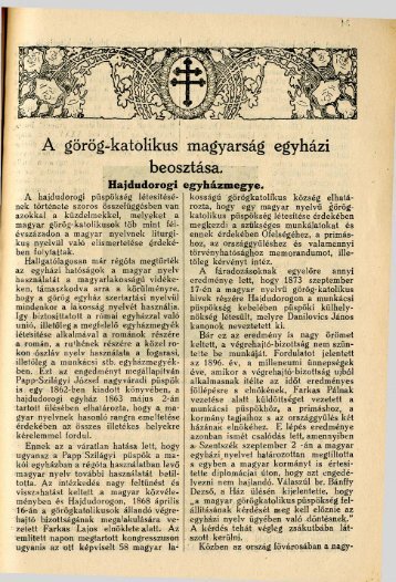 (+ adatok az USA-bÃ³l): 1935 - Byzantinohungarica - GÃ¶rÃ¶g Katolikus ...