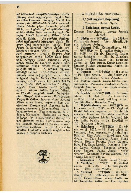 (+ adatok az USA-bÃ³l): 1935 - Byzantinohungarica - GÃ¶rÃ¶g Katolikus ...