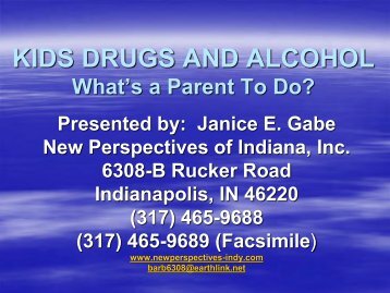 KIDS DRUGS AND ALCOHOL - Youth Connections