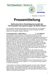 Pressemitteilung Rollhockey-Herren Bundesligamannschaft des ...