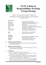 FATCA Roles & Responsibilities Working Group Meeting - TISA