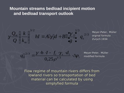 3. Formation of gravel bars