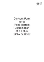 Consent Form for a Post-Mortem Examination of a Fetus, Baby or Child