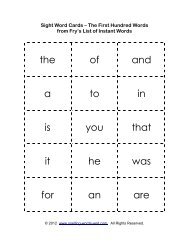 Printable Sight Word Cards - Spelling Words Well