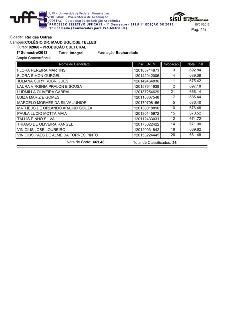 Cidade: Angra dos Reis Campus:ESCOLA MUNICIPAL ... - Uff