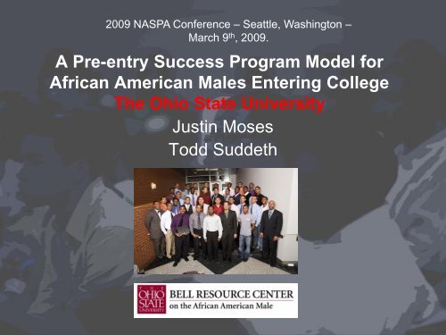 A Pre-entry Success Program Model for African American Males ...