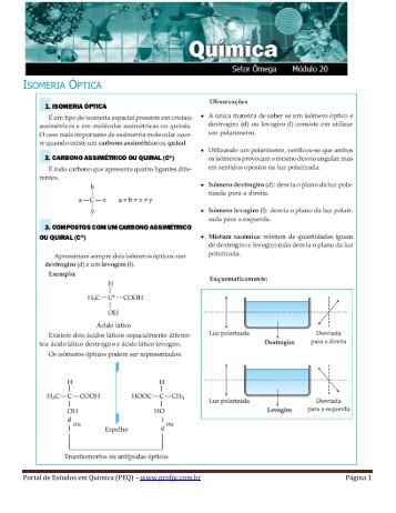 ISOMERIA ÃPTICA - Portal de Estudos em QuÃ­mica