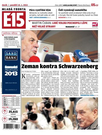 Zeman kontra Schwarzenberg - MladÃƒÂ¡ fronta
