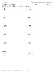 Geometry - Simplifying Radicals