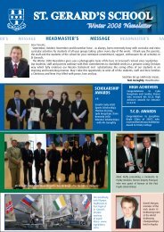 Senior School Christmas Newsletter 2008 - St. Gerard's School