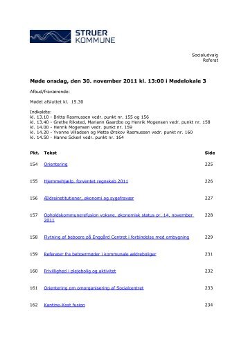 Referat Socialudvalg 30-11-2011 ID-1746 - Struer kommune