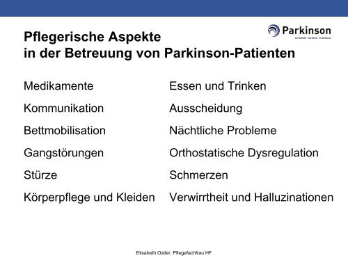 Morbus Parkinson - AFIPA / VFA