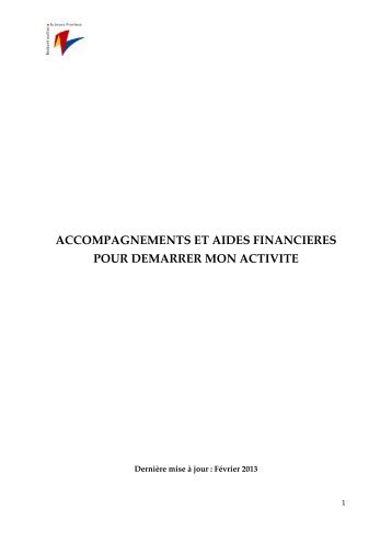 accompagnements et aides financieres pour demarrer mon activite