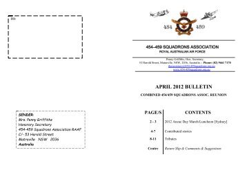 2012 March Bulletin - 454 and 459 RAAF Squadrons