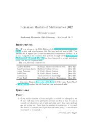 Romanian Masters of Mathematics 2012 - UK IMO Register