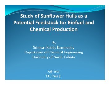 Study of Sunflower Hulls as a Potential Feedstock for Biofuel and ...