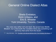 General Online Dialect Atlas - YorkSpace - York University