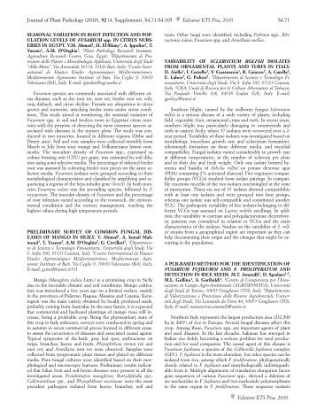 Journal of Plant Pathology (2010), 92 (4, Supplement ... - Sipav.org