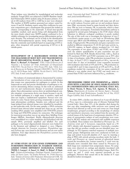 Journal of Plant Pathology (2010), 92 (4, Supplement ... - Sipav.org