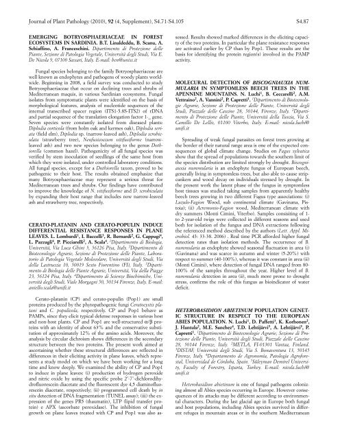 Journal of Plant Pathology (2010), 92 (4, Supplement ... - Sipav.org