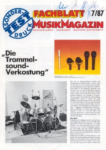 Fachblatt Musikmagazin 7/87: Die ... - Die Sonor-Signature