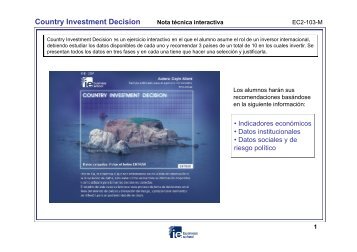 Country Investment Decision - IE. Multimedia Documentation