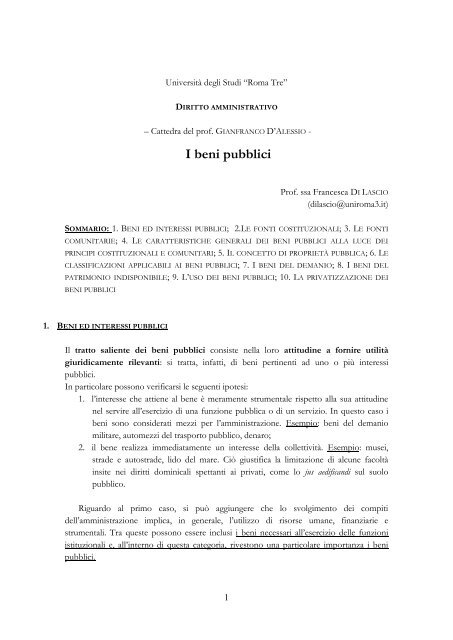 Di Lascio – I beni pubblici - Scienze Politiche - Università degli Studi ...