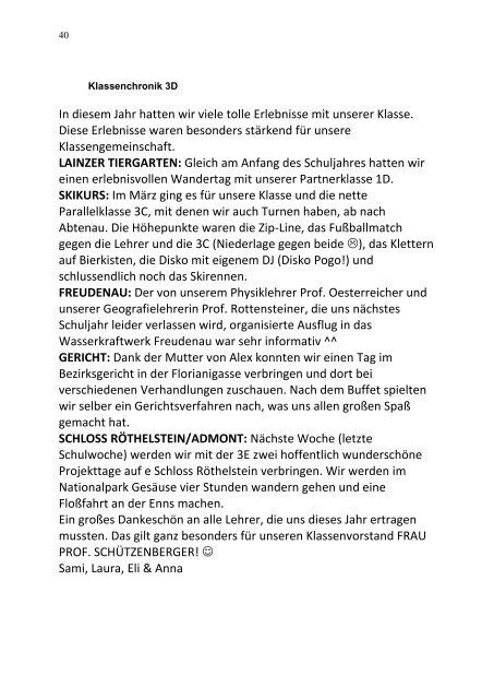 LINK: Jahresbericht 2009/10 - Billroth73